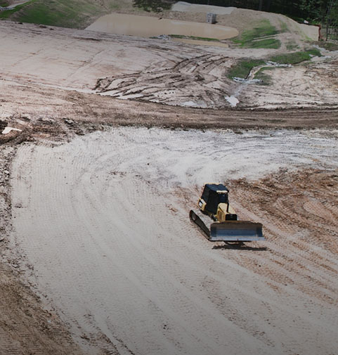 Birds-eye view of site development